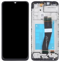 Дисплей Samsung Galaxy A02s/M02s A025/M025 (163х72.5 mm) з тачскріном і рамкою (чорний шлейф) оригінал 100% Service Pack Black