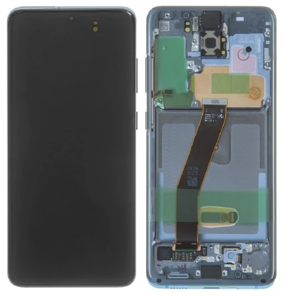 Дисплей Samsung Galaxy S20 G980 G981 з рамкою Blue оригінал Service Pack GH82-31432D