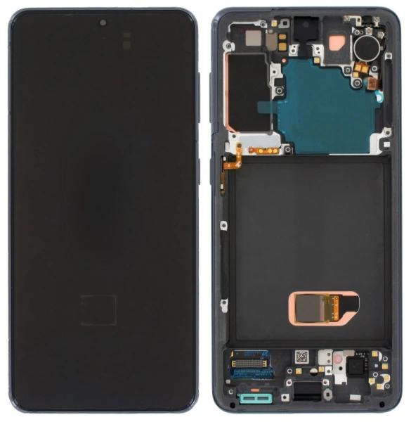 Дисплей Samsung Galaxy S21 (G991) з рамкою та тачскріном Оригінал Service Pack Grey