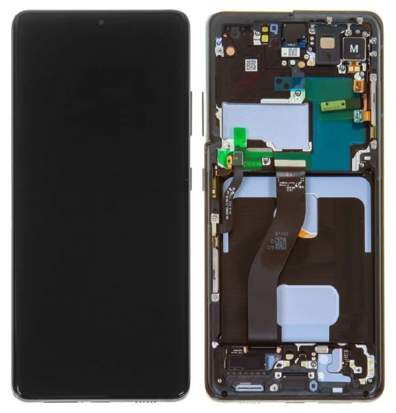 Дисплей Samsung Galaxy S21 Ultra G998 з тачскріном і рамкою оригінал Service Pack Black