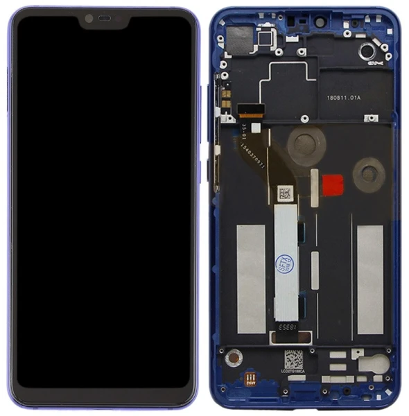 Дисплей Xiaomi Mi 8 Lite/8X/8 Youth з рамкою тачскрін Blue Service Pack