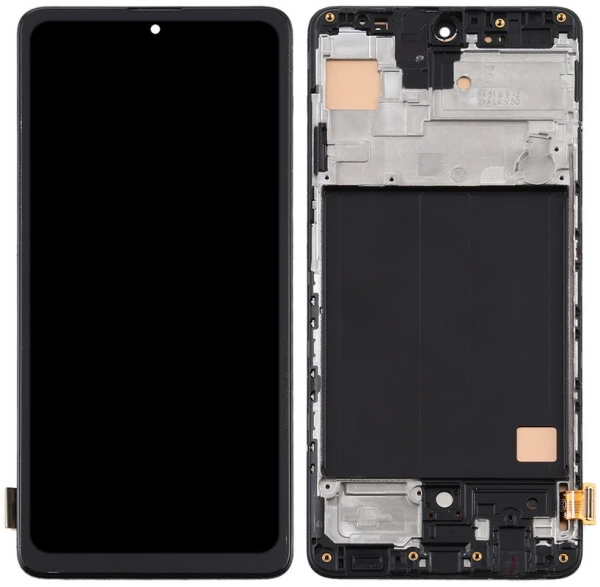 Дисплей Samsung A51 A515 OLED Full Glass з рамкою Black