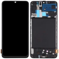 Дисплей Samsung Galaxy A70 A705 з тачскріном і рамкою OLED Full Glass (Оригінальний розмір )  Black