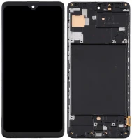 Дисплей Samsung Galaxy A71 (A715) з тачскріном і рамкою OLED Full Glass Black