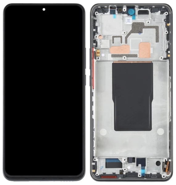 Дисплей Xiaomi 12T (22071212AG) з тачскріном і рамкою оригінал Service Pack Black