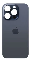 Задня кришка iPhone 15 Pro з великим вирізом під камеру оригінал Китай Blue Titanium