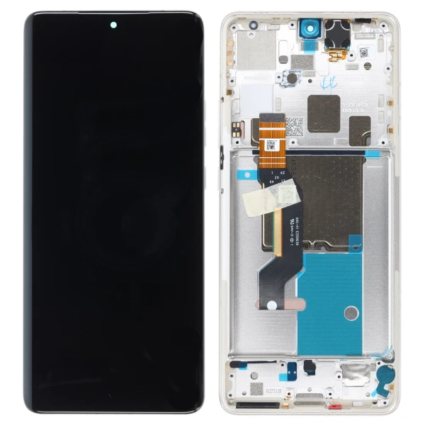 Дисплей Motorola Edge 50 Pro XT2403 з тачскріном і рамкою Service Pack Silver