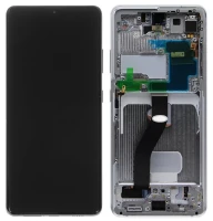 Дисплей Samsung G998 Galaxy S21 Ultra з тачскріном і рамкою оригінал Service Pack Silver (неофіційна збірка)