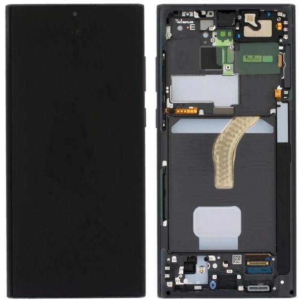 Дисплей Samsung Galaxy S22 Ultra 5G (S908) Black з тачскріном і рамкою Service Pack