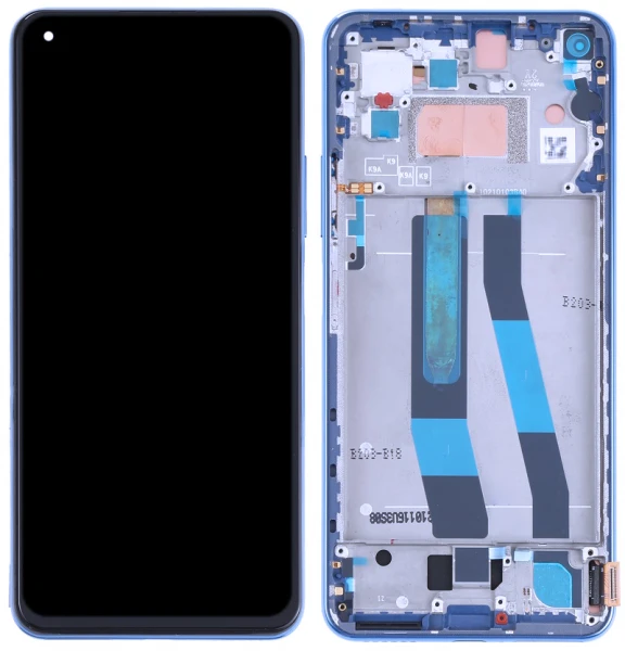 Дисплей Xiaomi Mi 11 Lite 4G / 5G з рамкою та тачскріном Service Pack Blue